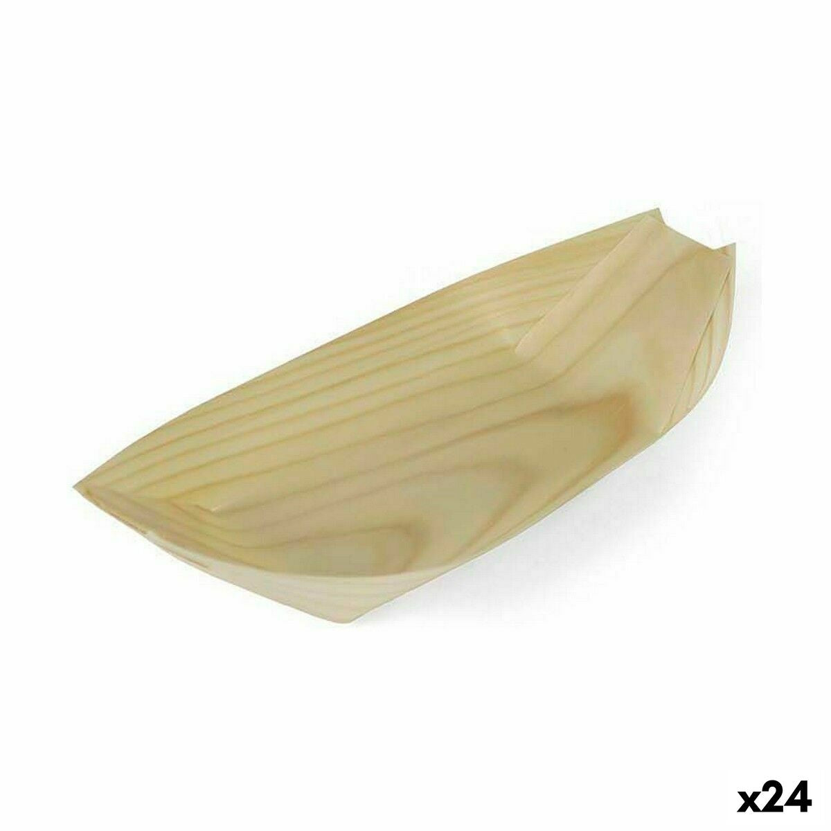 Bowl set Algon Disposable Wood 4 Pieces 23 cm (24 pieces)