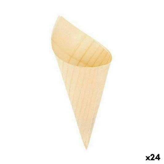 Bowl Set Algon Cones Disposable Wooden 10 Pieces 15.5 cm (24 pieces)