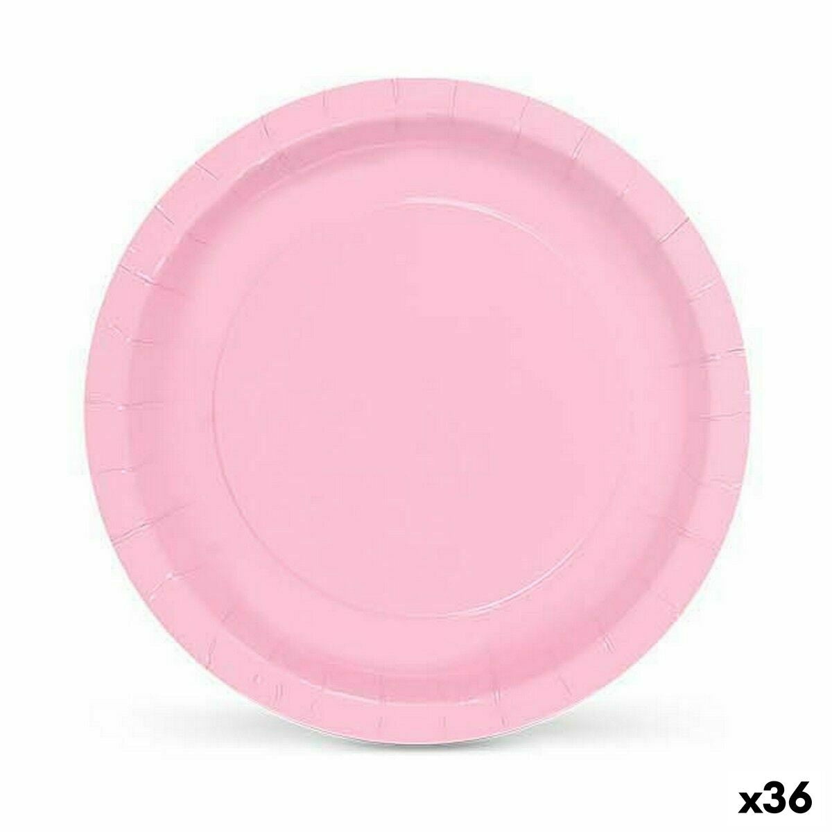 Plate Set Algon Disposable Paper 20 cm Pink 10 Pieces (36 pieces)