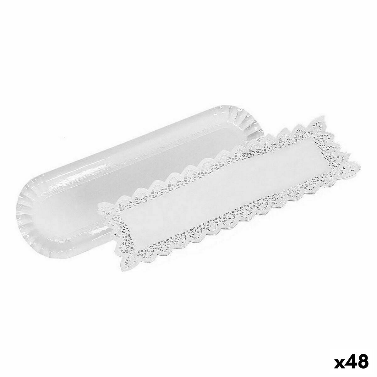 Set of Trays Algon Disposable White 2 Pieces 10 x 36 cm (48 pieces)