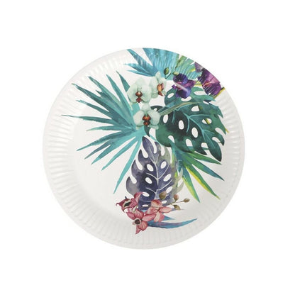 Plate set Algon Disposable Paper Tropical 23 cm (192pcs)