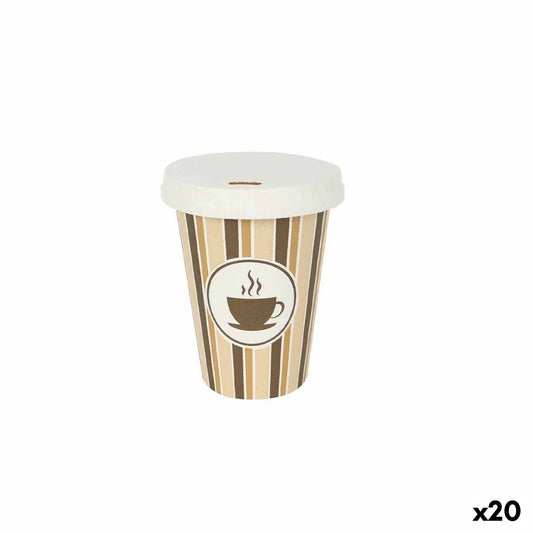 Algon Ice Cream Cup With Lid Disposable Coffee/Café Cardboard 8 Pieces 220 ml (20 pieces)