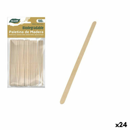 Coffee stirrer Algon Wood 140 x 1.3 x 5 mm (2400pcs)