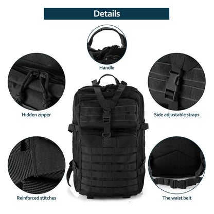 Vandringsryggsäck 25L Outdoor Vattentät ryggsäck svart
