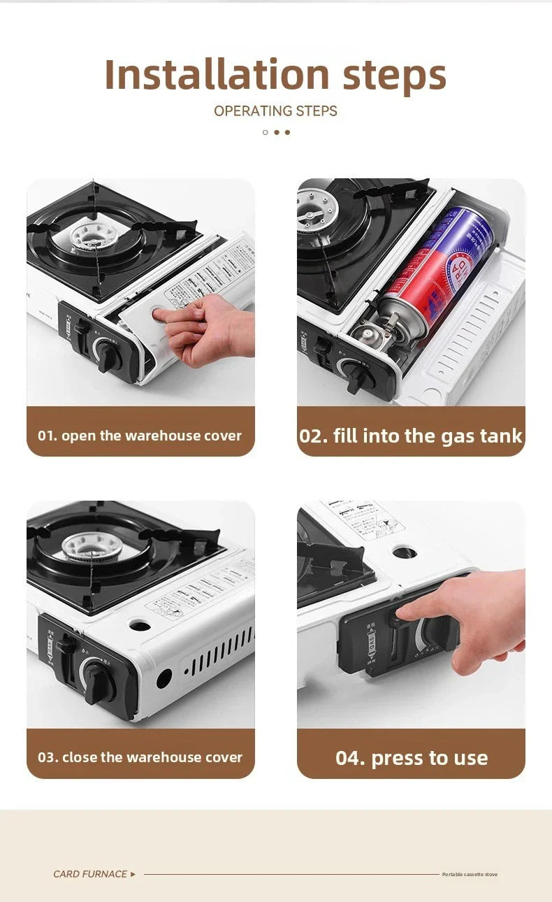 Camping Gasolkök för Gaspatron och Automatisk Tändning