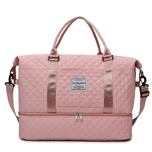 Duffle Gym Shoulder Lightweight Travel Bag (Pink)-0