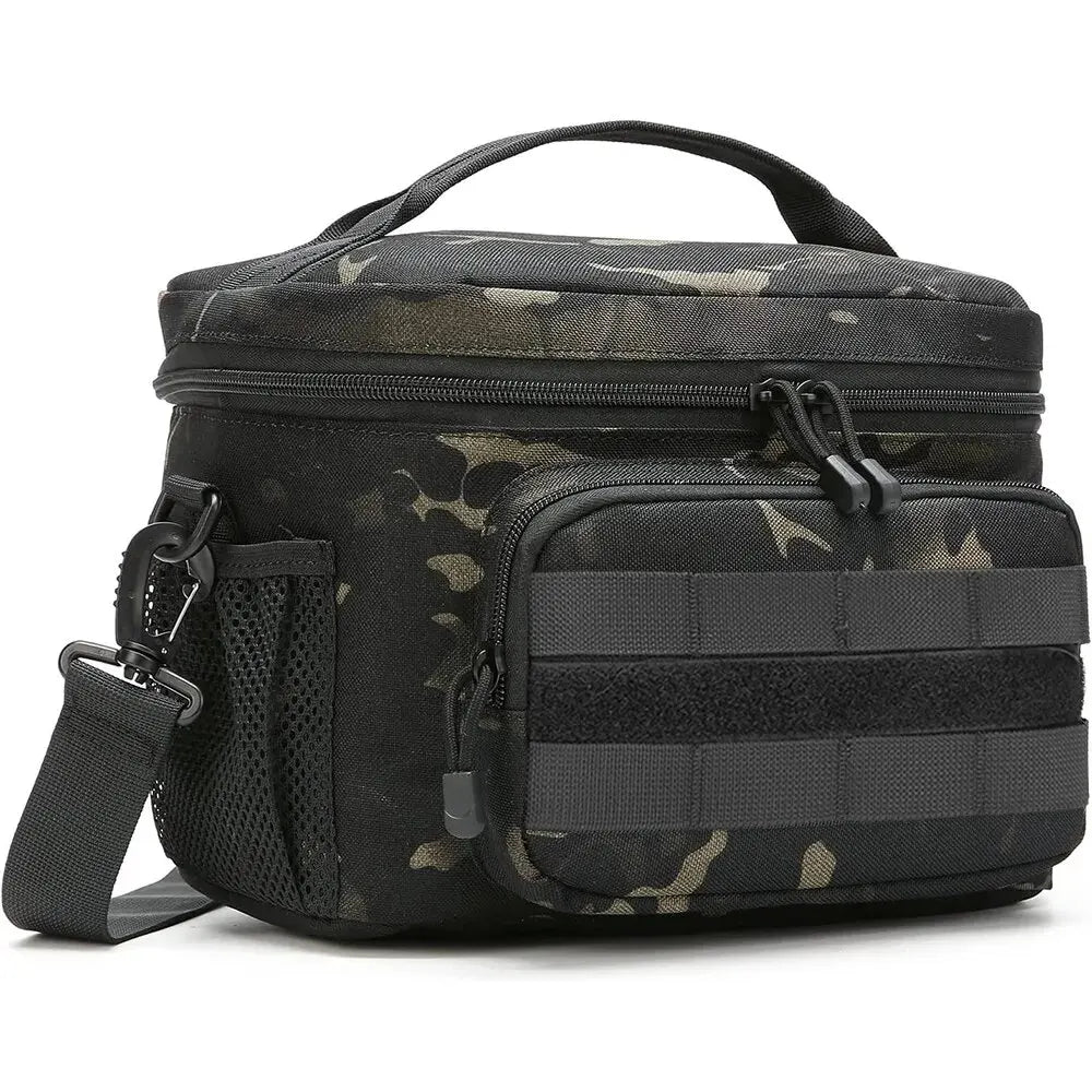 Outdoor Crossbody Duffelväska Svart stor kapacitet och hållbar polyester