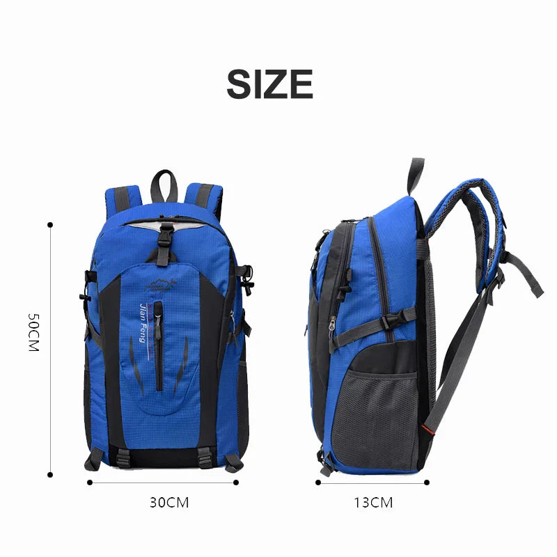 Hiking Backpack Nylon Blue Lightweight & Durable