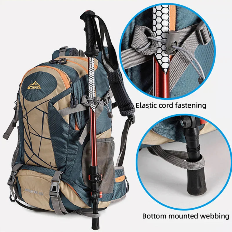 Large Capacity Backpack for Climbing Camping Waterproof Blue