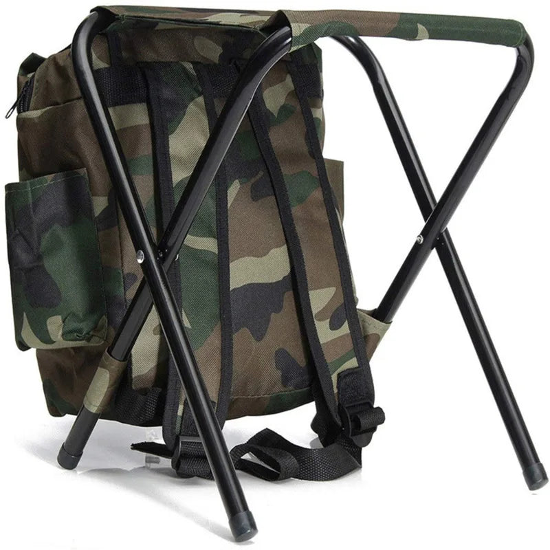 Hopfällbar Fiskestol Ryggsäck Smidig Outdoor Camping Stol