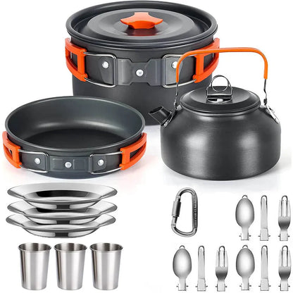 Camping Kokkärlsset Non-Stick Lätta Grytor för 2-3 Personer
