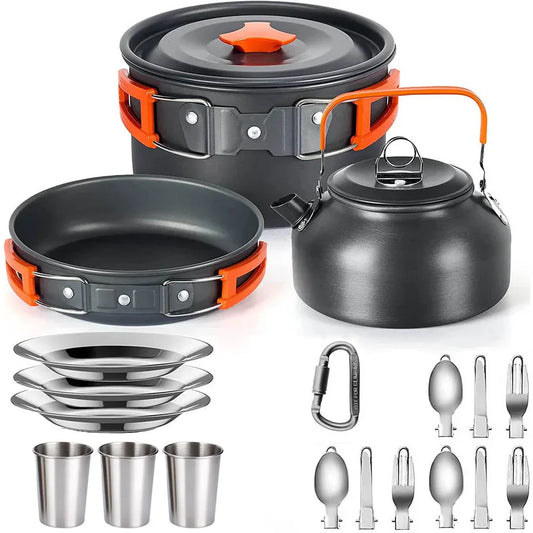 Camping Kokkärlsset Non-Stick Lätta Grytor för 2-3 Personer