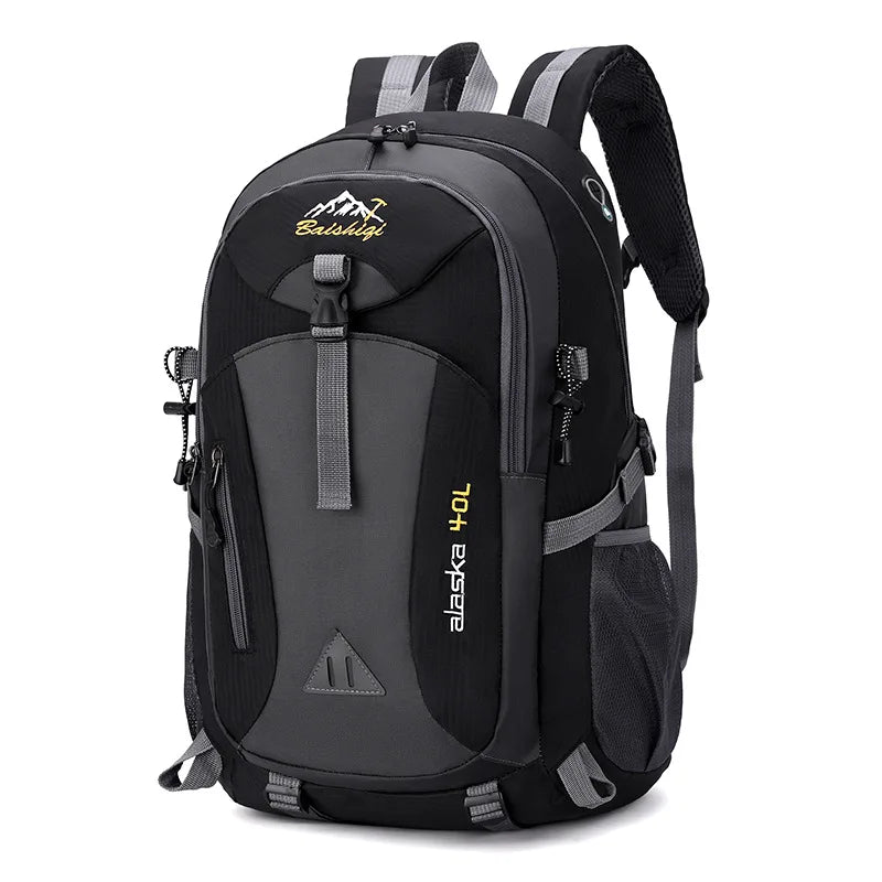 Ryggsäck Outdoor Camping med hörlursuttag svart polyester