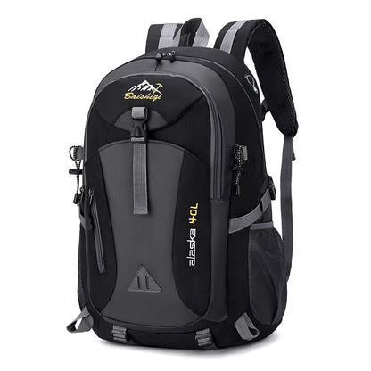 Ryggsäck Outdoor Camping med hörlursuttag svart polyester