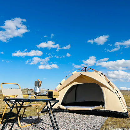Tält för 3–4 personer helautomatisk pop-up beige