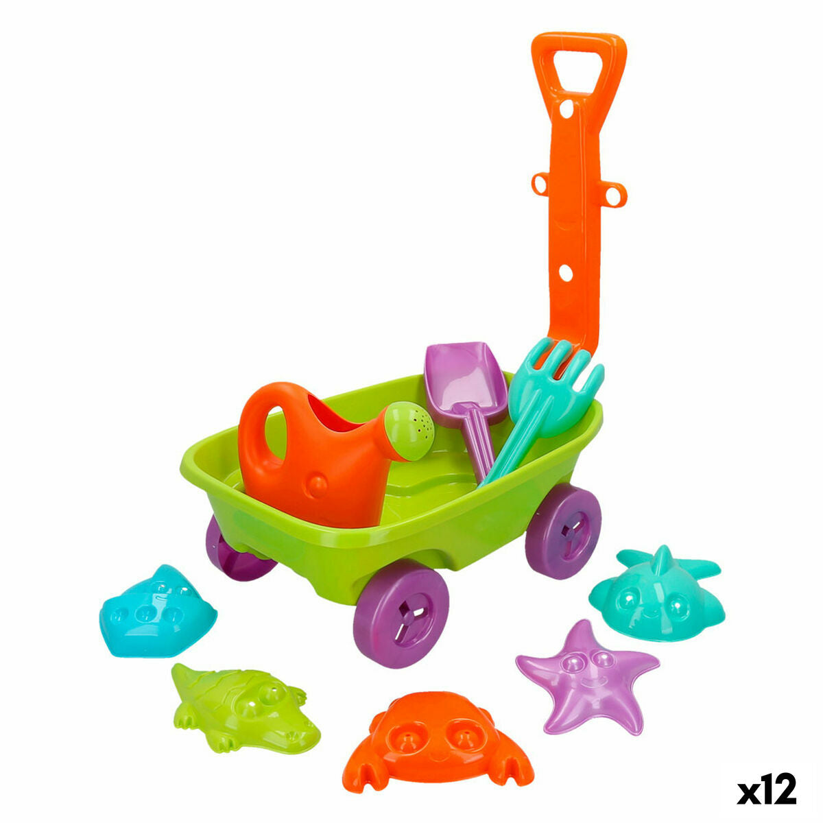 Beach toys set Colorbaby Wheelbarrow polypropylene (12 pieces)