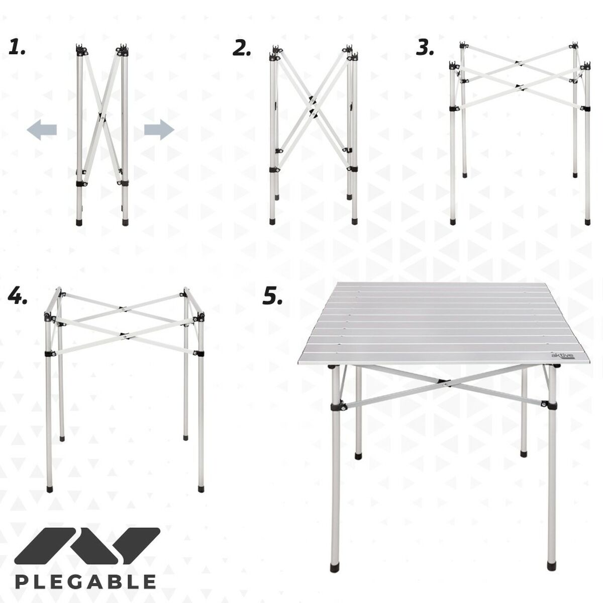 Fällbord Aktive Silvrig Aluminium 70 x 70 x 70 cm (4 antal)