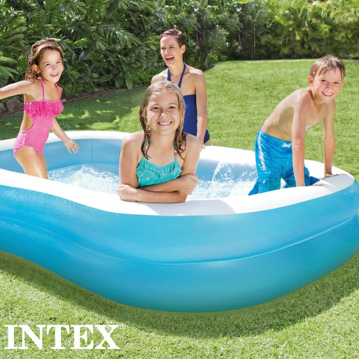 Unlockable pool Intex Blue White Blue/White 540 L 203 x 48 x 152 cm (3 pieces)