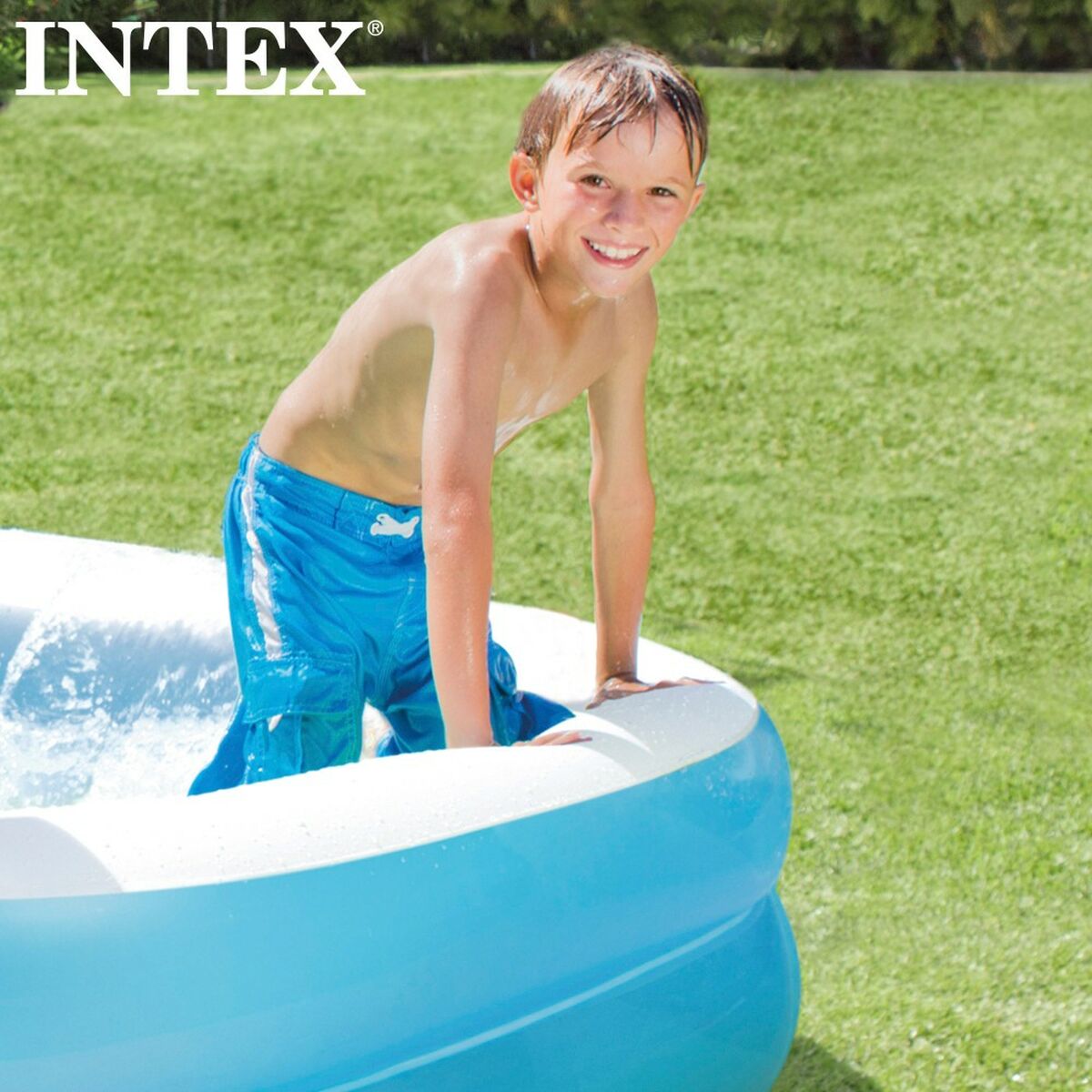 Unlockable pool Intex Blue White Blue/White 540 L 203 x 48 x 152 cm (3 pieces)