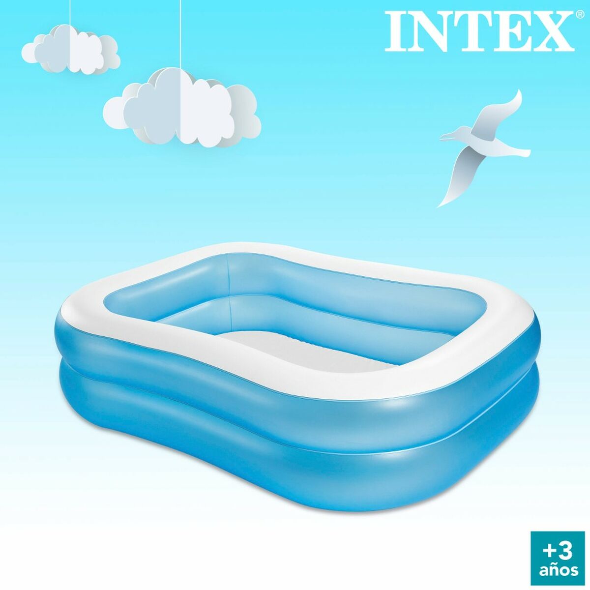 Unlockable pool Intex Blue White Blue/White 540 L 203 x 48 x 152 cm (3 pieces)