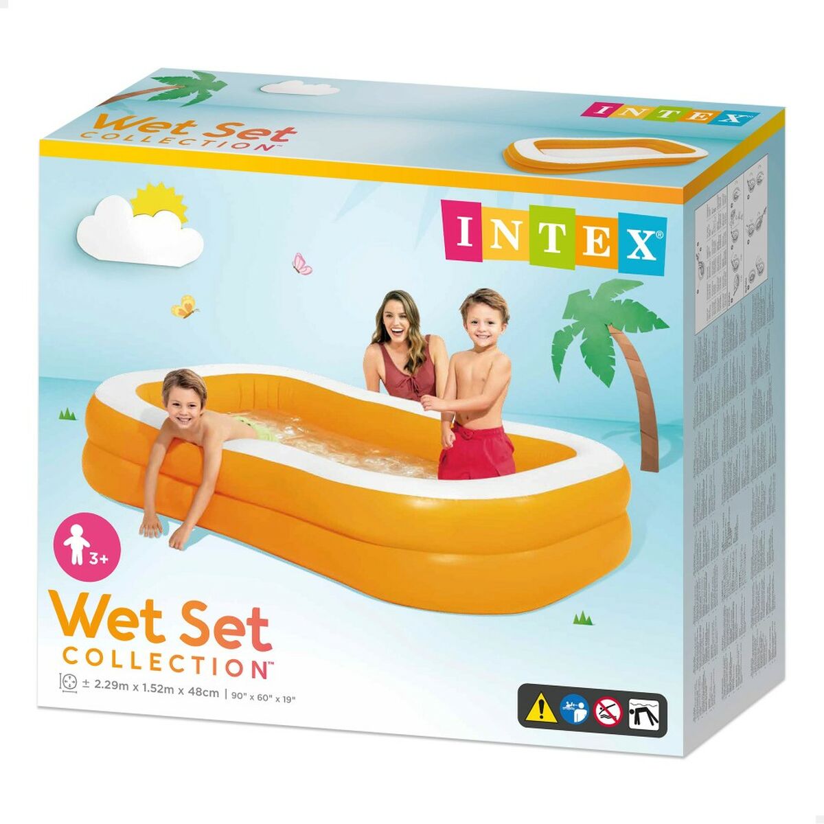 Unlockable pool Intex Mandarin Orange 600 L 229 x 48 x 152 cm (3 pieces)