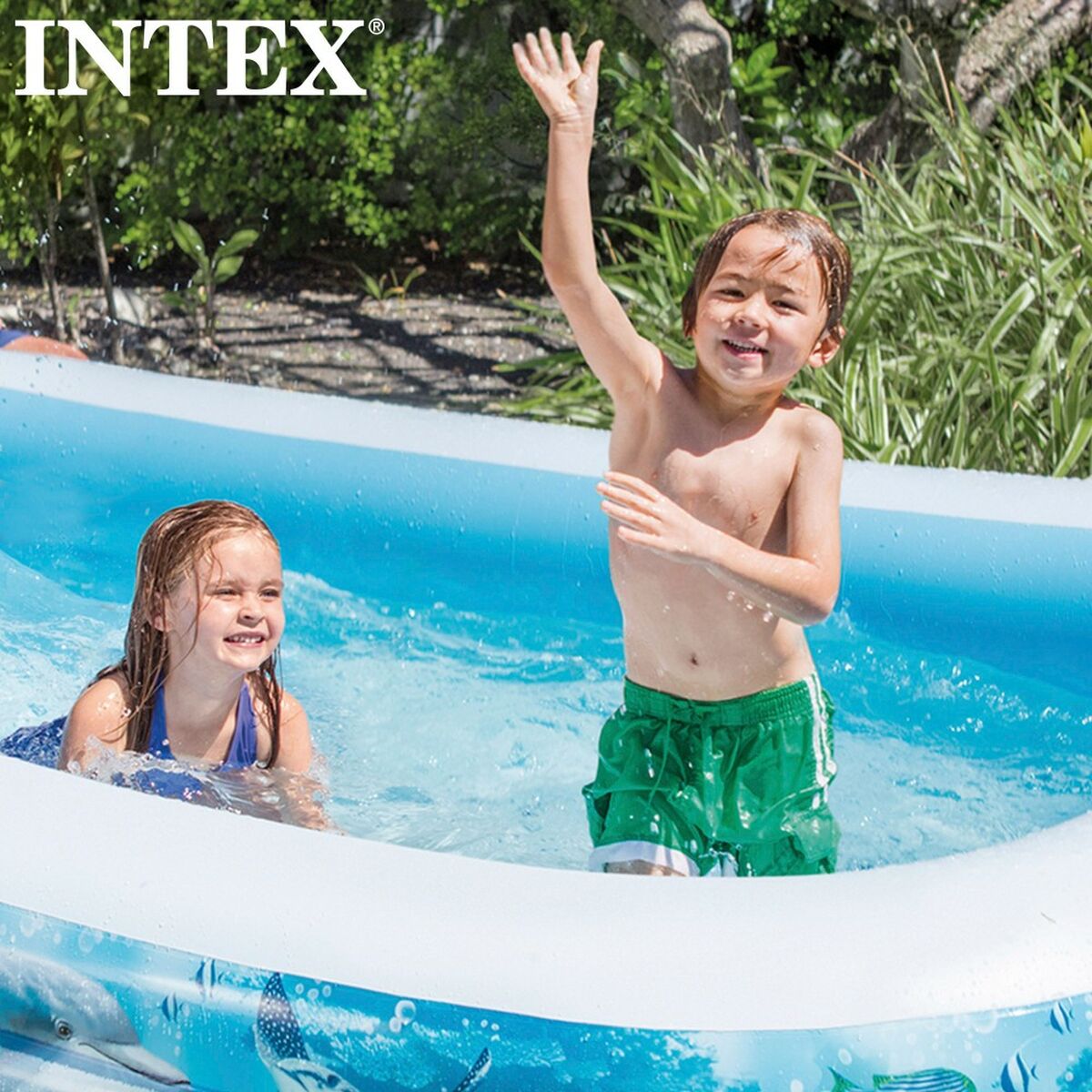 Inflatable children's paddling pool Intex Tropical 1020 L 305 x 56 x 183 cm (2 pieces)