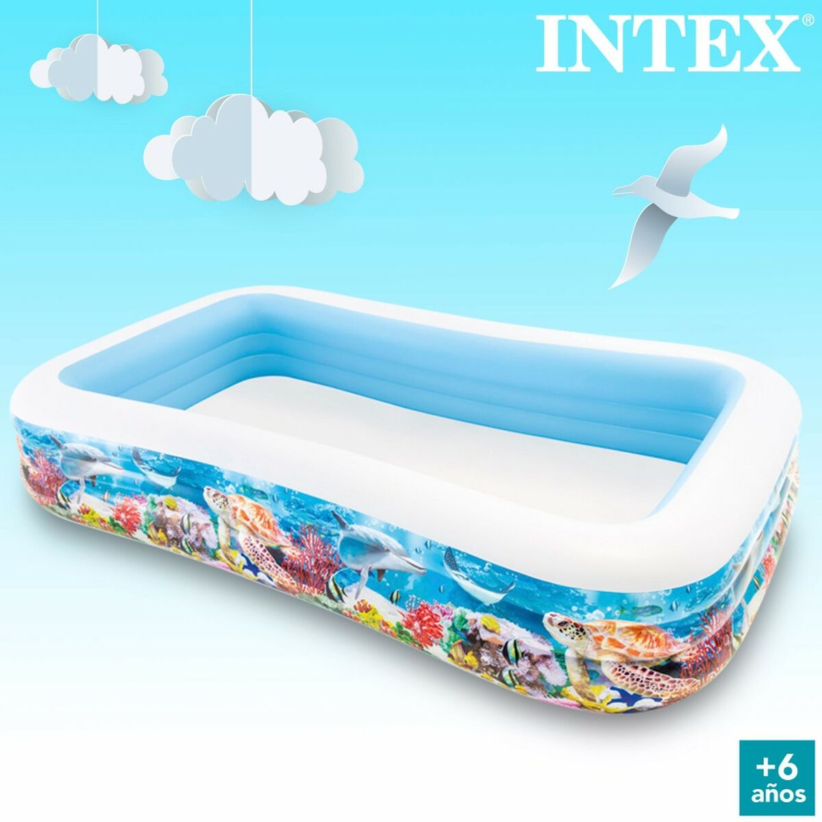 Inflatable children's paddling pool Intex Tropical 1020 L 305 x 56 x 183 cm (2 pieces)