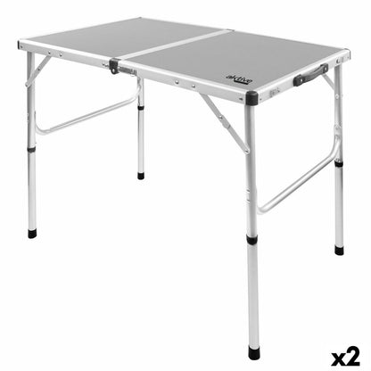 Folding table Aktive Camping Grey 90 x 70 x 60 cm (2 pieces)