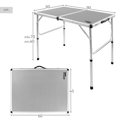 Fällbord Aktive Camping Grå 90 x 70 x 60 cm (2 antal)