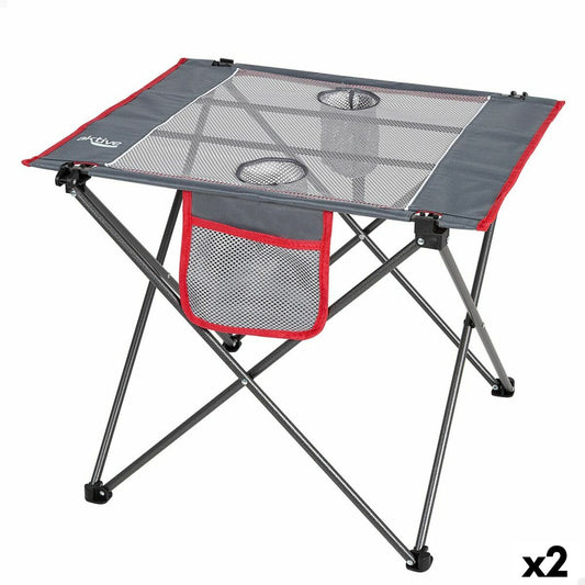 Folding table Aktive Camping Grey 62 x 50 x 50 cm (2 pieces)