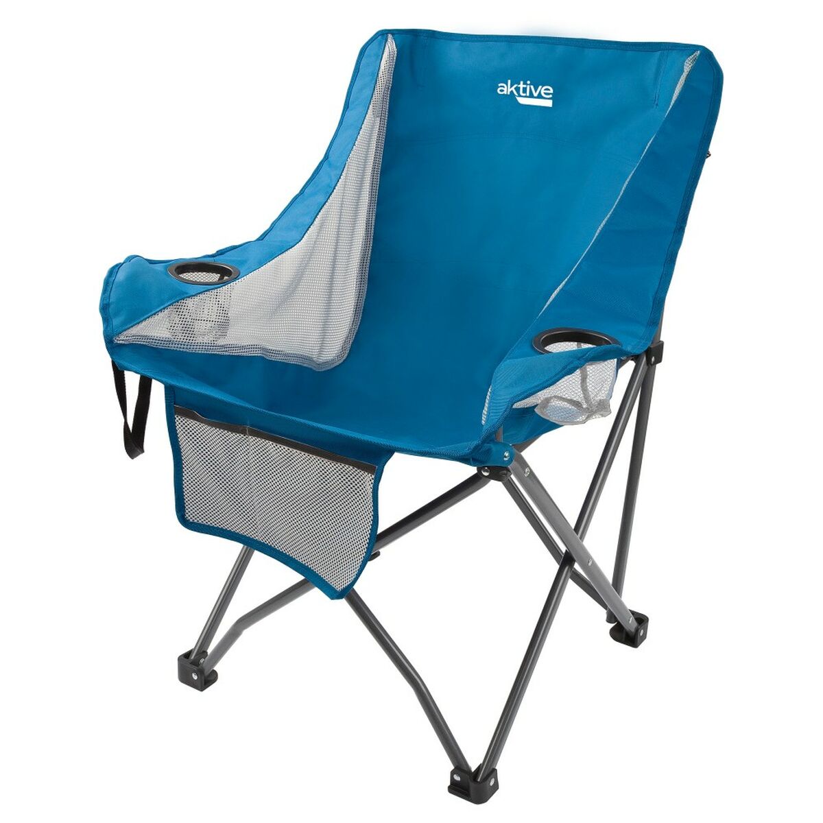 Folding camping chair Aktive Blue 48 x 86 x 50 cm (2 pieces)