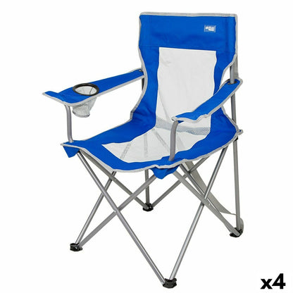 Folding camping chair Aktive Blue Grey 46 x 82 x 46 cm (4 pieces)