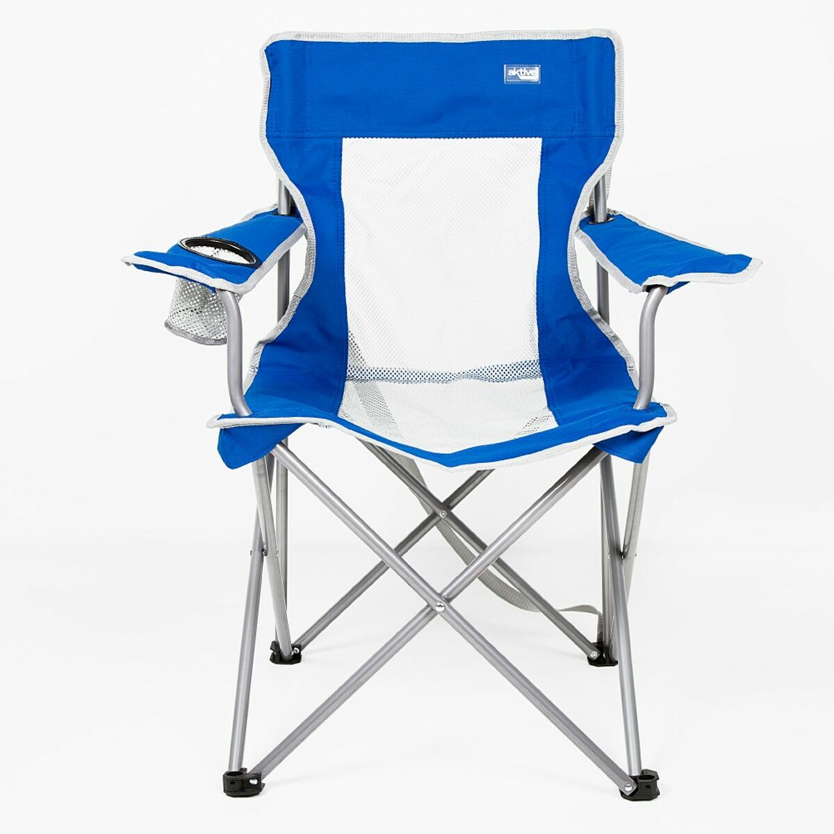 Folding camping chair Aktive Blue Grey 46 x 82 x 46 cm (4 pieces)