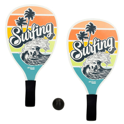 Beach paddles with ball Active Surfing 20 x 40 cm (12 quantity)