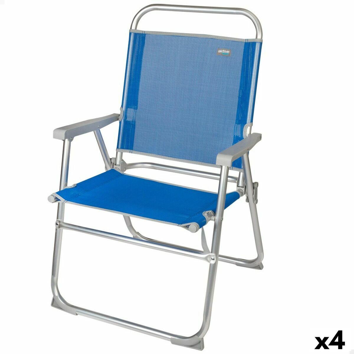 Beach chair Aktive Gomera Blue 48 x 88 x 50 cm Aluminum Foldable (4 pieces)