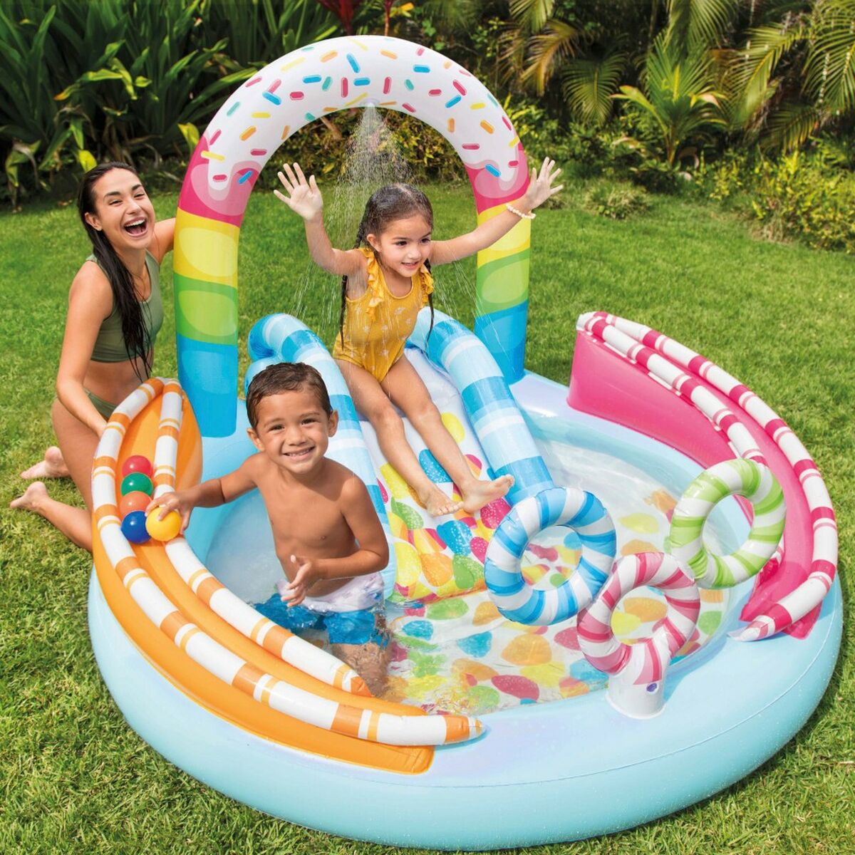 Inflatable children's paddling pool Intex Candy 165 L 170 x 122 x 168 cm (2-pack)