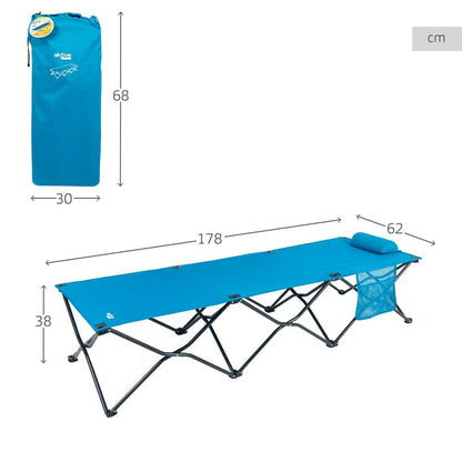 Folding bed Aktive Blue Camping 178 x 62 x 38 cm 178 x 38 x 62 cm (2 pieces)