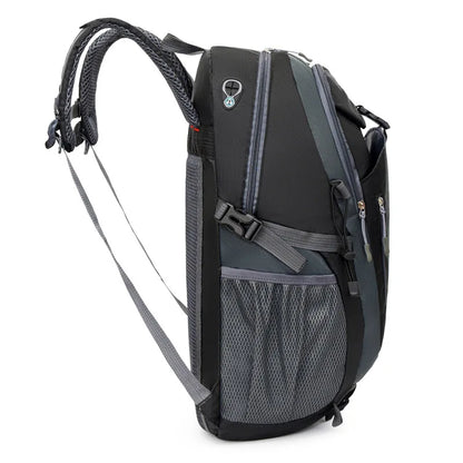 Ryggsäck Outdoor Camping med hörlursuttag svart polyester