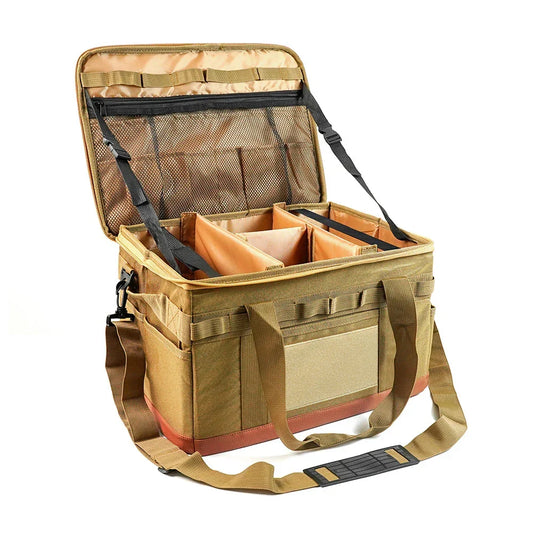 Zipper Camping Storage Bag Anti-Crash Organizer Khaki-0