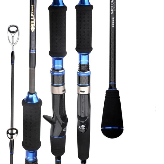 2-Section Carbon Fiber Fast Jigging Rod PE2-4 Spinning Rod Black-0
