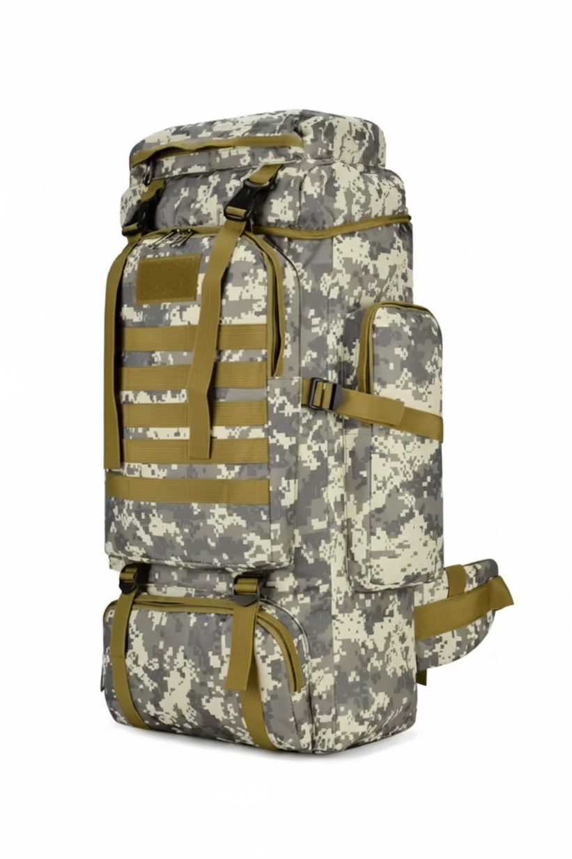 Ryggsäck Vattentät Oxford MOLLE Kamouflage 70L-0