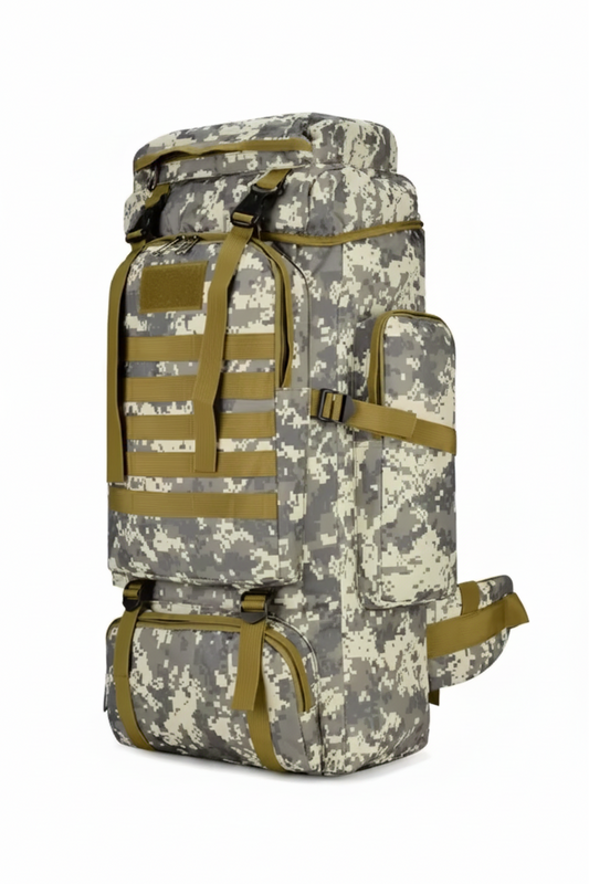 Ryggsäck Vattentät Oxford MOLLE Kamouflage 70L-0