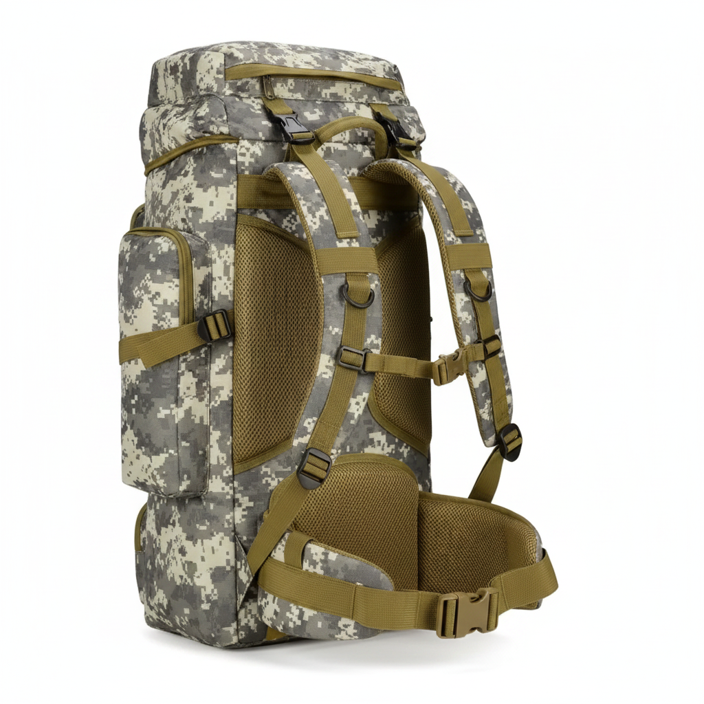 Ryggsäck Vattentät Oxford MOLLE Kamouflage 70L-1