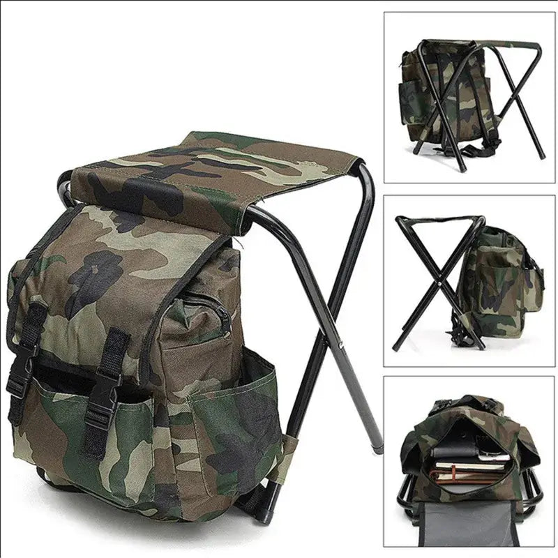 Hopfällbar Fiskestol Ryggsäck Smidig Outdoor Camping Stol finns hos Aktivcamping