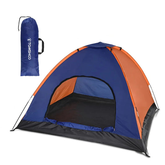 Tält med Regnskydd Blå/Orange Camping Lättvikt 3-4 Personer-0