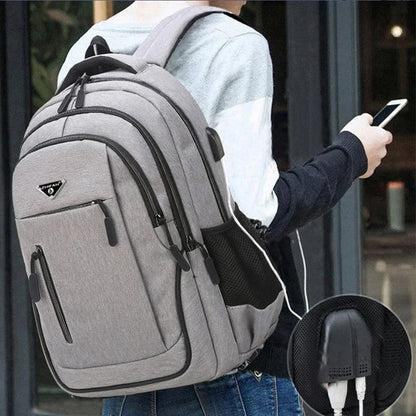 Ryggsäck med stor kapacitet för laptop med USB och stöldskydd