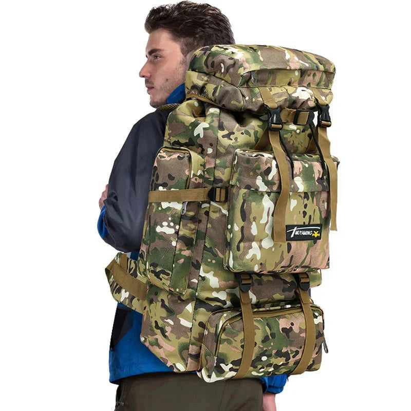 Ryggsäck Vattentät Oxford MOLLE Kamouflage 70L