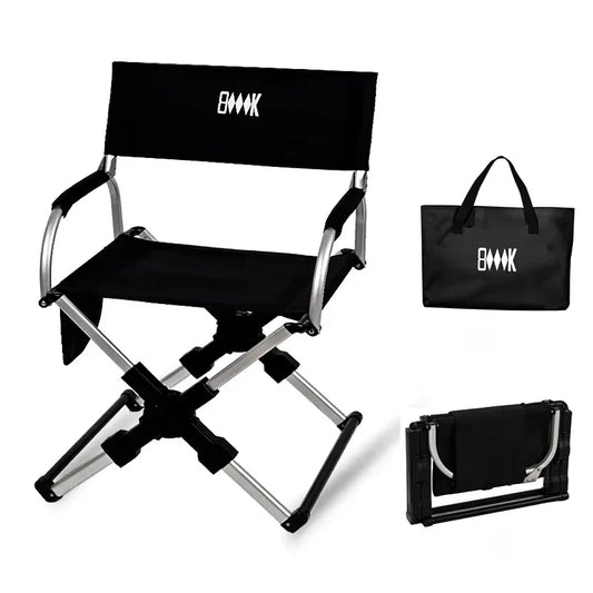 Foldable Aluminum Portable Camping Seat 100kg Capacity Black-0