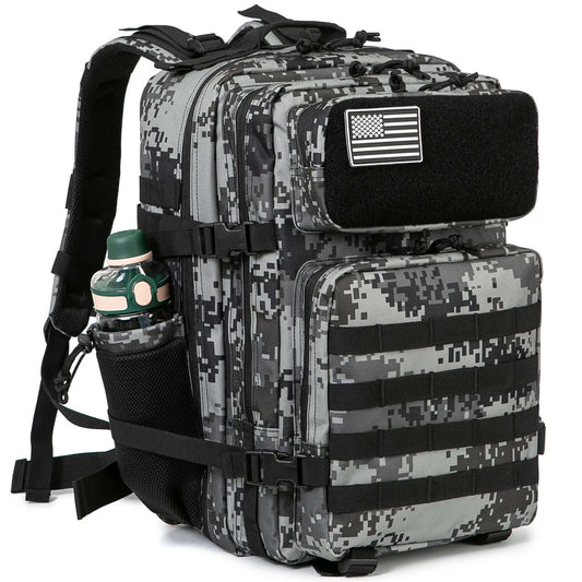 Vattentät Taktisk Ryggsäck Svart Camo MOLLE 45L finns hos Aktivcamping