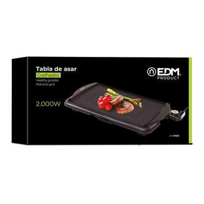 Slät grillplatta EDM 07663 Svart 2000 W finns hos Aktivcamping
